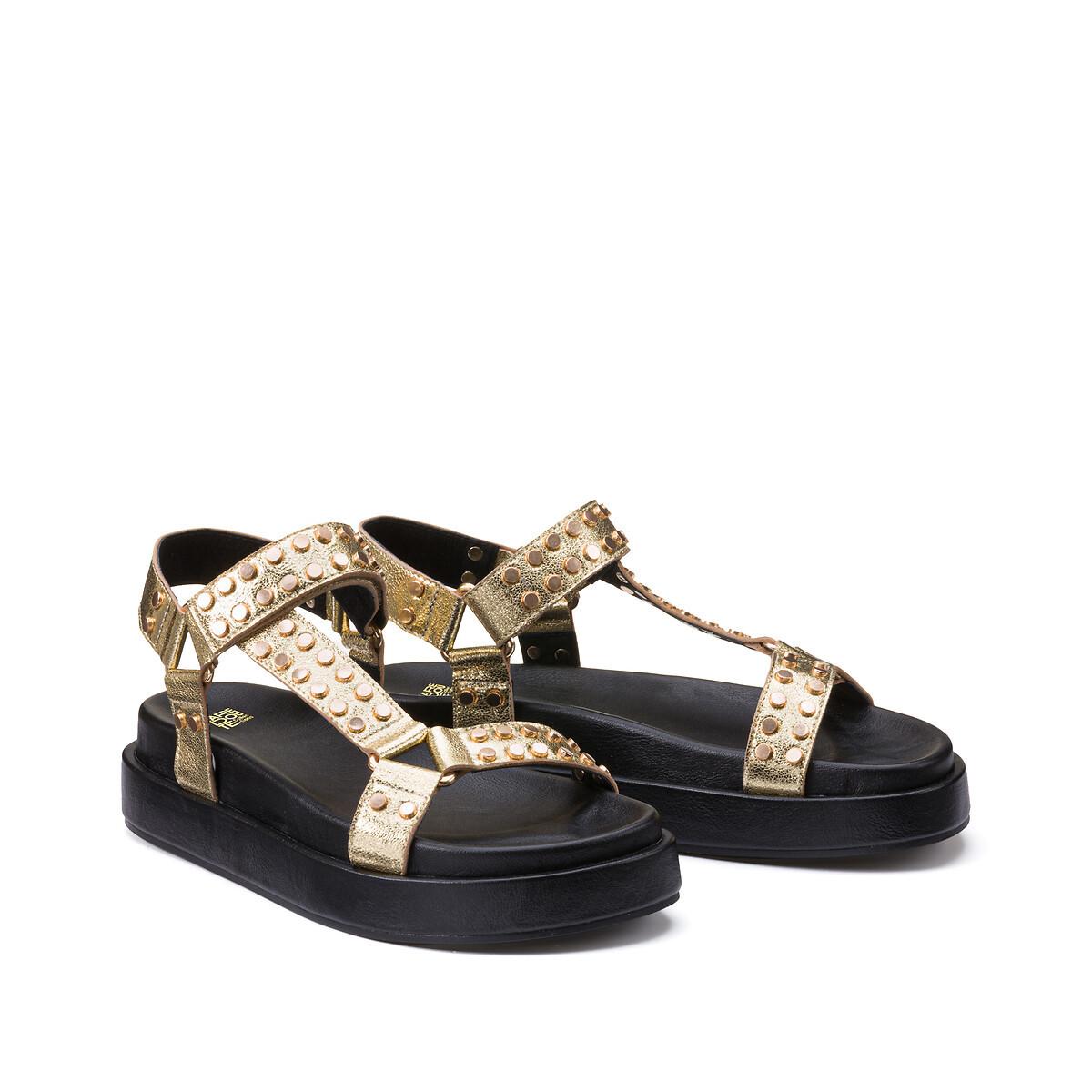 Keilsandalen Mit Ziernieten Damen Gold 36 von La Redoute Collections