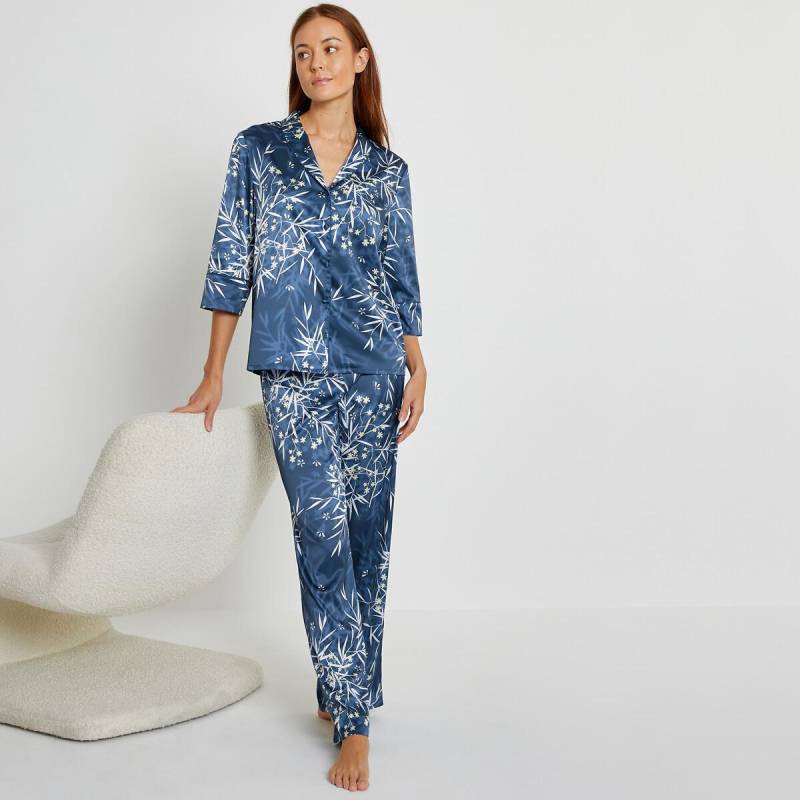 Klassischer Pyjama Aus Gemustertem Satin Damen Weiss Bedruckt 34 von La Redoute Collections