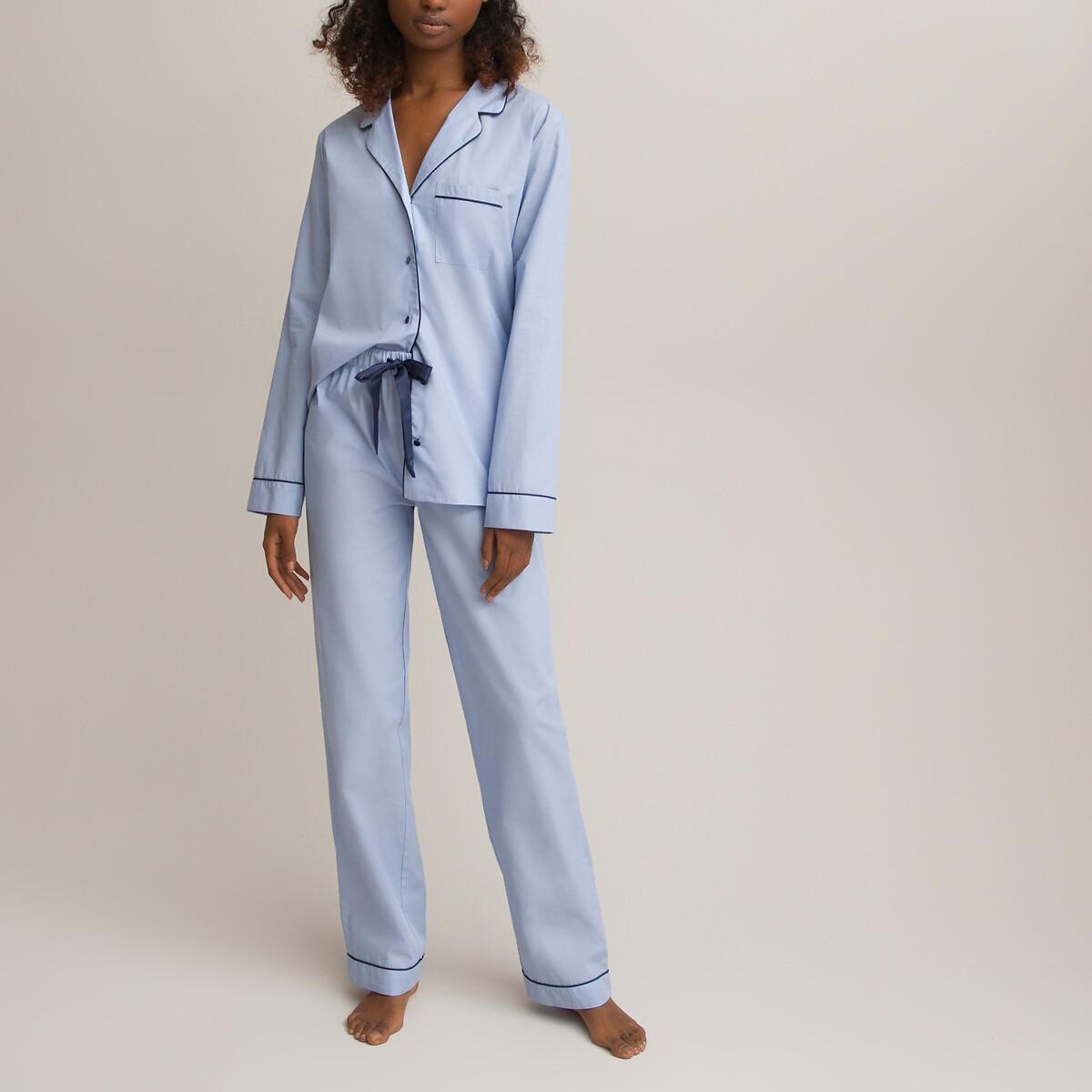 Pyjama Signature In Chambray-optik Damen Blau 48 von La Redoute Collections