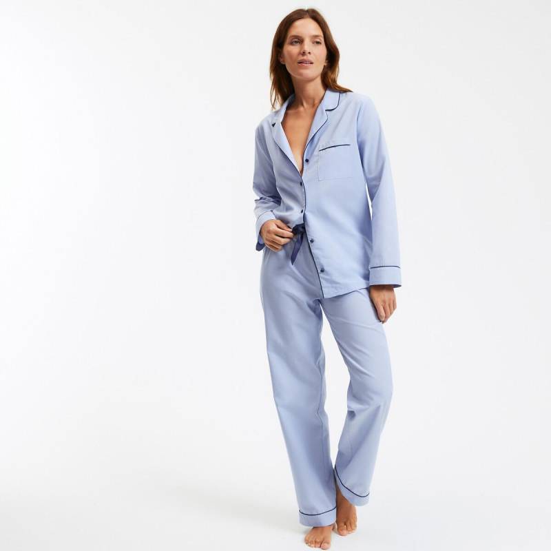 Pyjama Signature In Chambray-optik Damen Blau 48 von La Redoute Collections