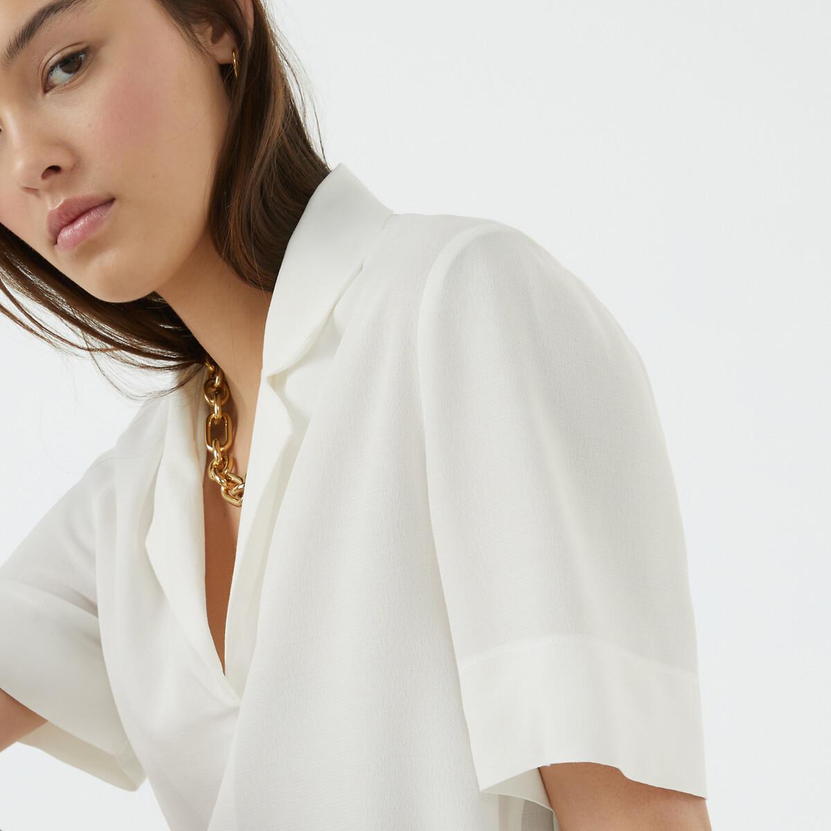 Kurzärmelige Bluse Mit Reverskragen Damen Weiss 34 von La Redoute Collections