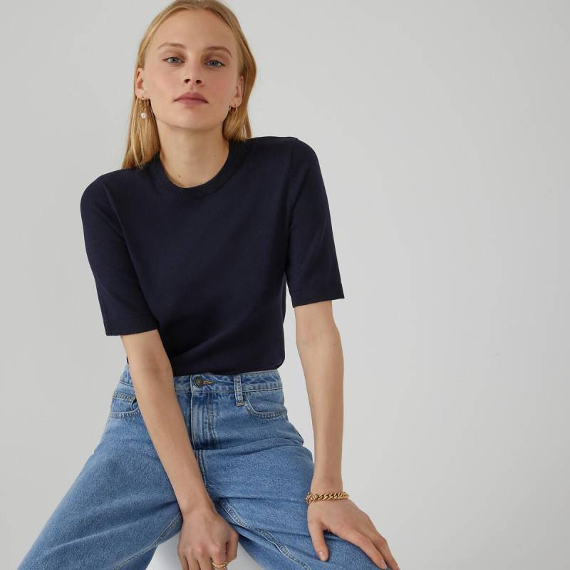 Kurzärmeliger Pullover Damen Blau S von La Redoute Collections