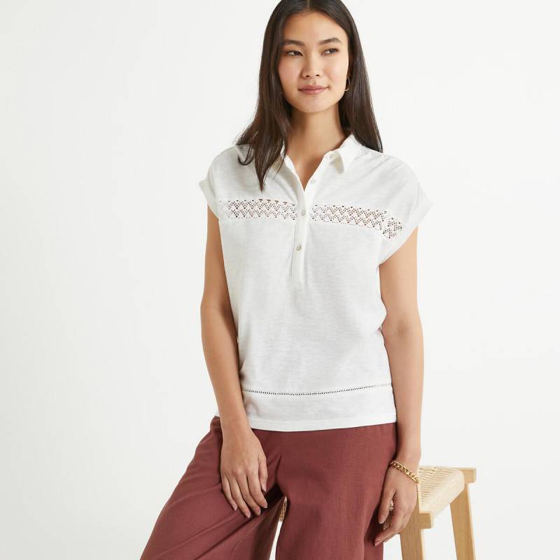 Kurzärmeliges Poloshirt Damen Weiss 33/34 von La Redoute Collections