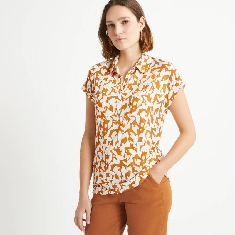 Kurzärmeliges Poloshirt Damen Weiss Bedruckt 38 von La Redoute Collections