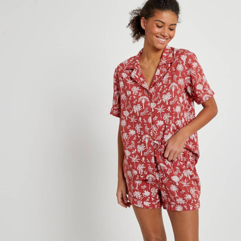 Kurzpyjama Mit Dschungelprint Damen Weiss Bedruckt 46 von La Redoute Collections