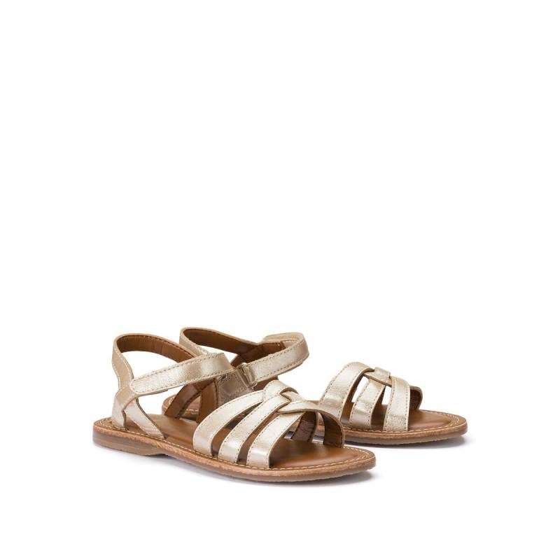 Lackierte Sandalen Mit Klettverschluss Unisex Gold 31 von La Redoute Collections