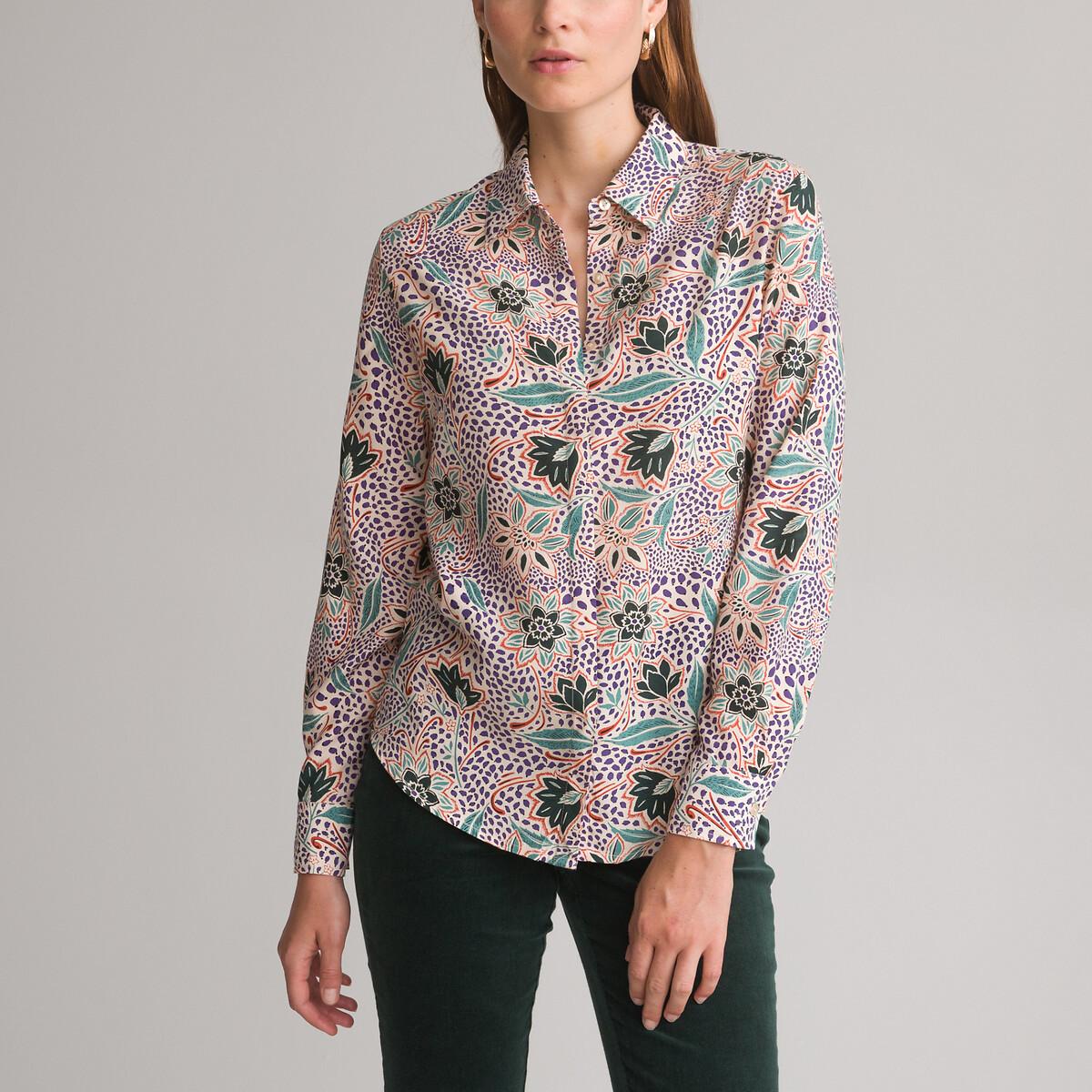 Langärmelige Bluse Mit Blumenmuster Damen Grün 34 von La Redoute Collections