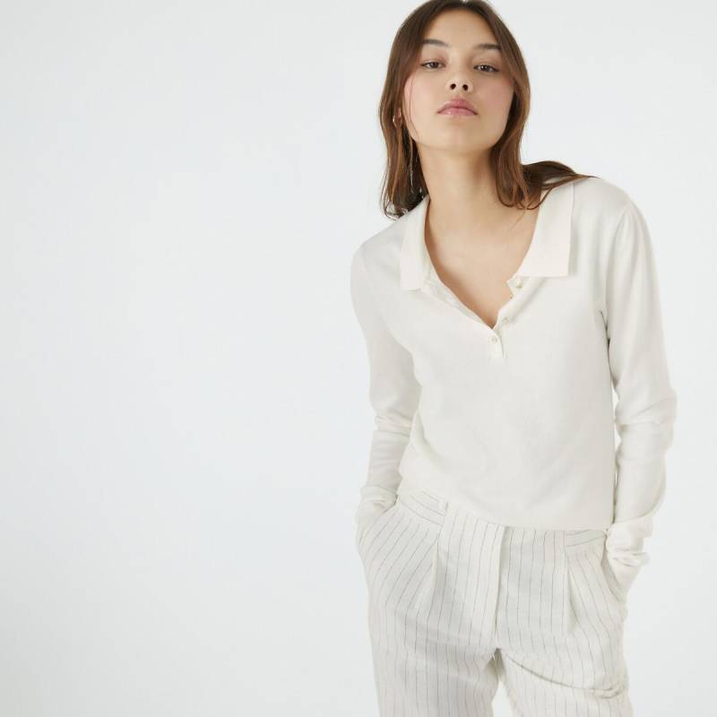 Langärmeliger Basic-polopullover Damen Weiss M von La Redoute Collections