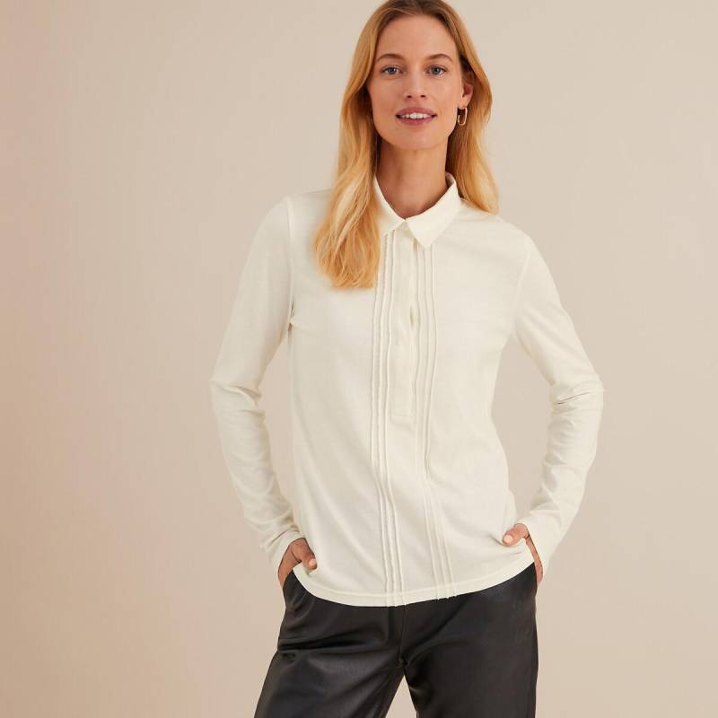 Langärmeliges Poloshirt Damen Weiss 46 von La Redoute Collections