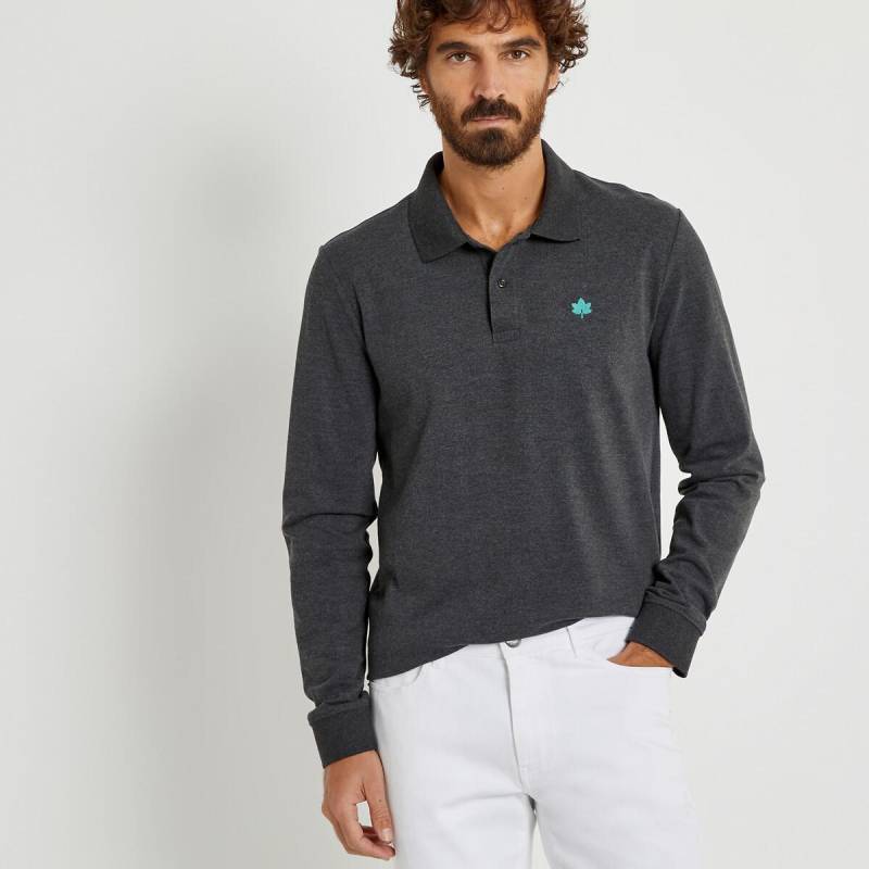 Langärmeliges Poloshirt Herren Grau S von La Redoute Collections