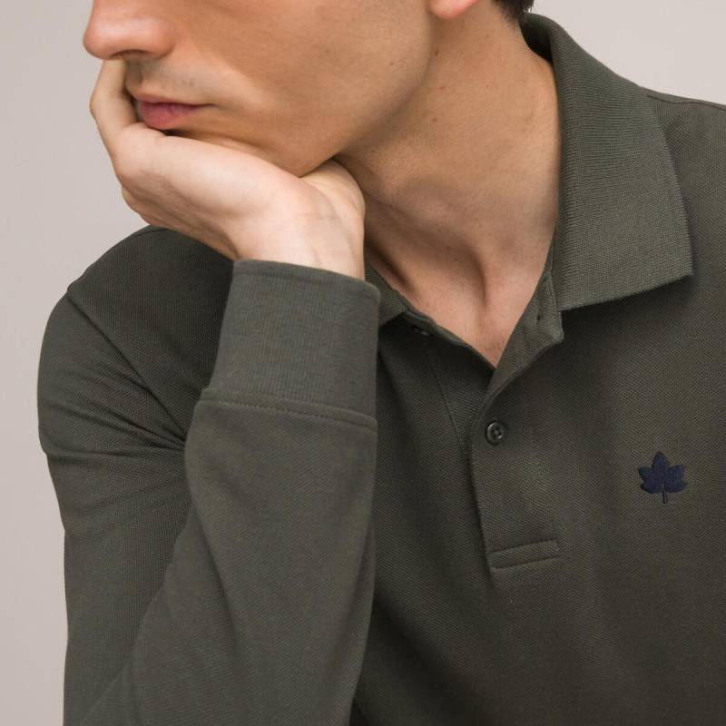 Langärmeliges Poloshirt Herren Grün S von La Redoute Collections