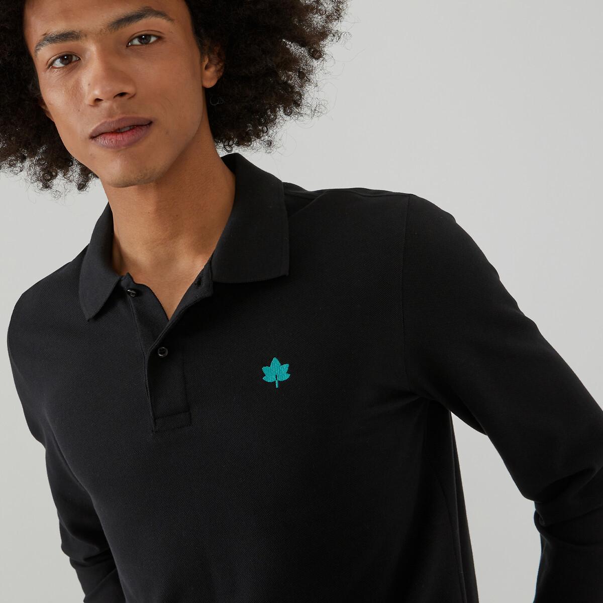 Langärmeliges Poloshirt Herren Schwarz XXL von La Redoute Collections