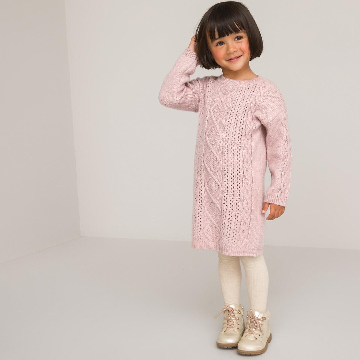 Langärmeliges Pulloverkleid Unisex Rosa 9M von La Redoute Collections