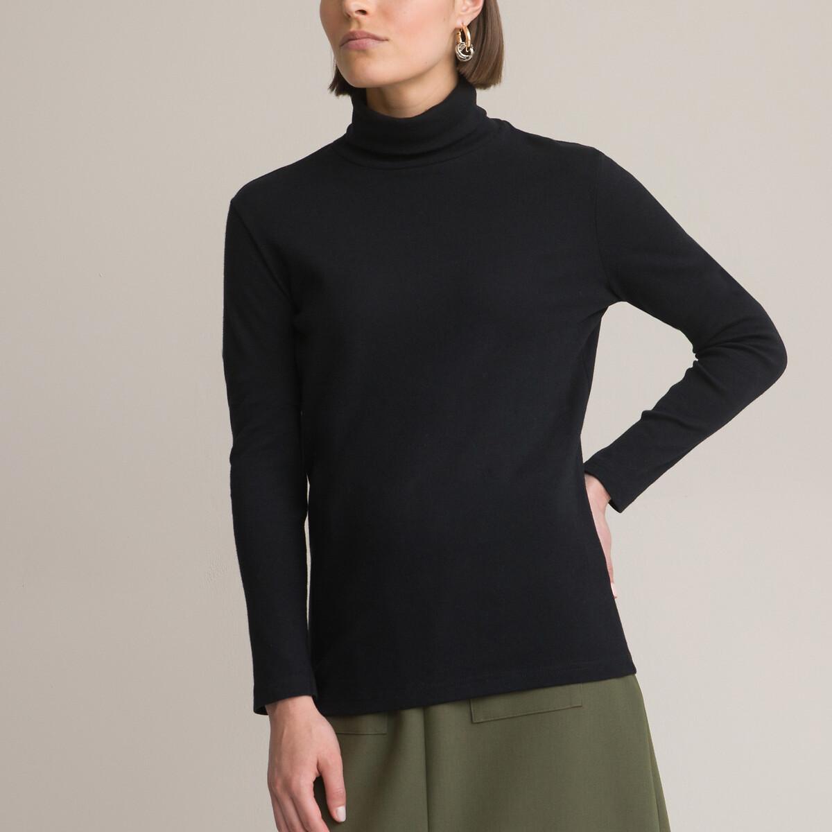 La Redoute Collections - Langärmeliges Shirt mit Rollkragen, für Damen, Schwarz, Größe 38 von La Redoute Collections