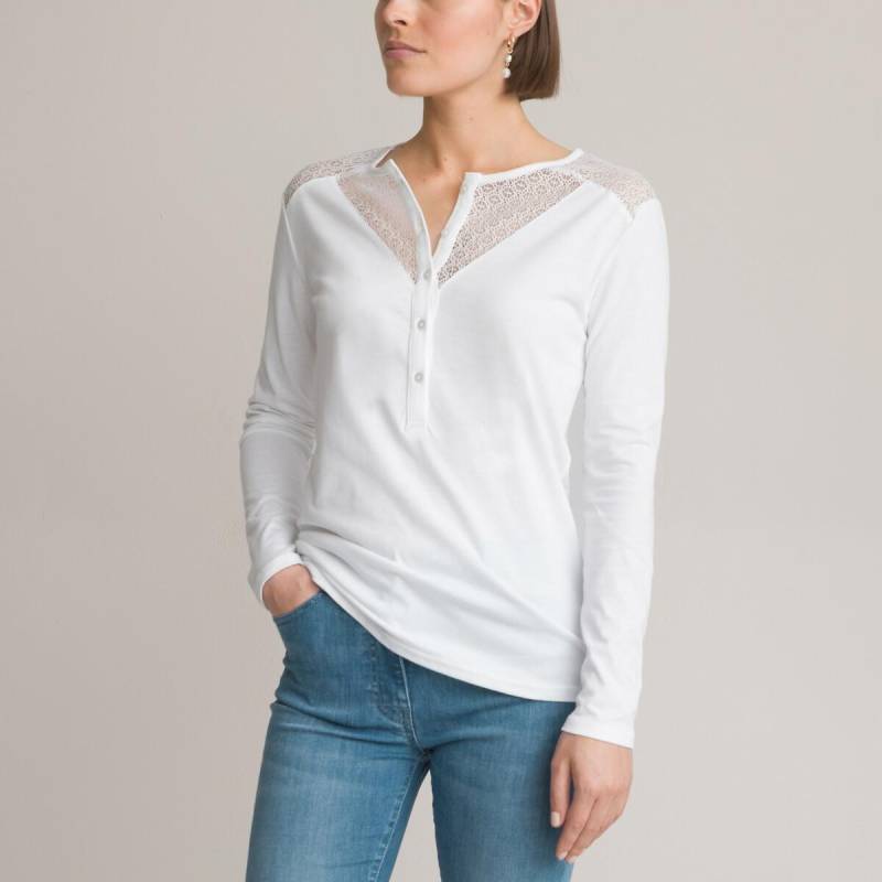 Langarmshirt Damen Weiss 38 von La Redoute Collections