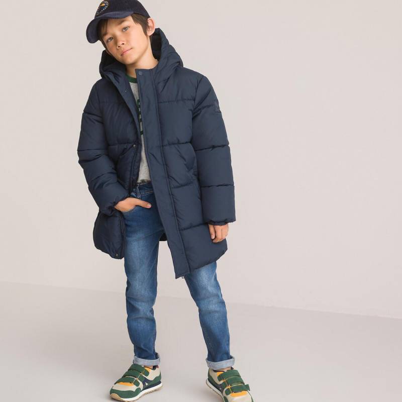 Lange Winterjacke Mit Kapuze Jungen Blau 118 von La Redoute Collections