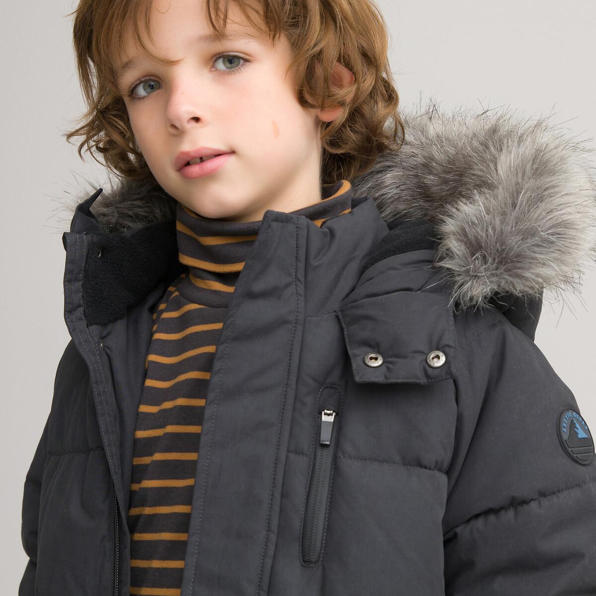 Lange Winterjacke Mit Kapuze Jungen Grau 102 von La Redoute Collections