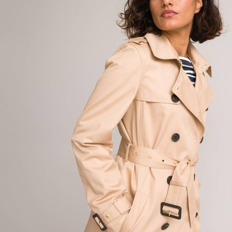 Langer Trenchcoat Mit Knopfverschluss Damen Beige 32 von La Redoute Collections