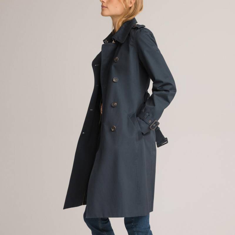 Langer Trenchcoat Mit Knopfverschluss Damen Blau 46 von La Redoute Collections