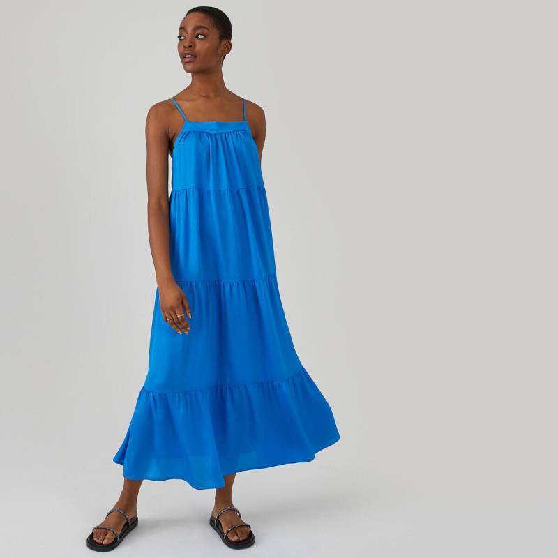 Langes Sommerkleid Mit Schmalen Trägern Damen Blau 36 von La Redoute Collections