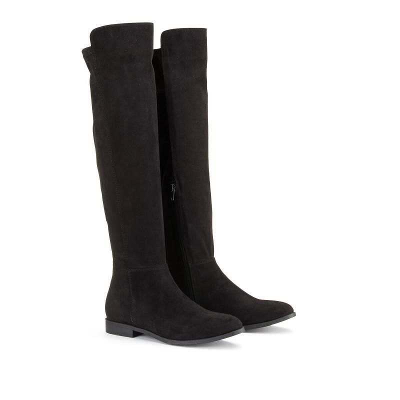 Langschaftstiefel Aus Stretch Damen Schwarz 40 von La Redoute Collections