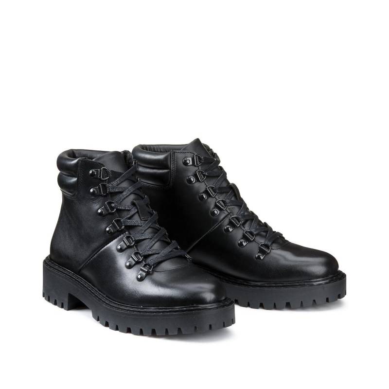 Leder-schnürstiefel Im Trekking-stil Damen Schwarz 36 von La Redoute Collections