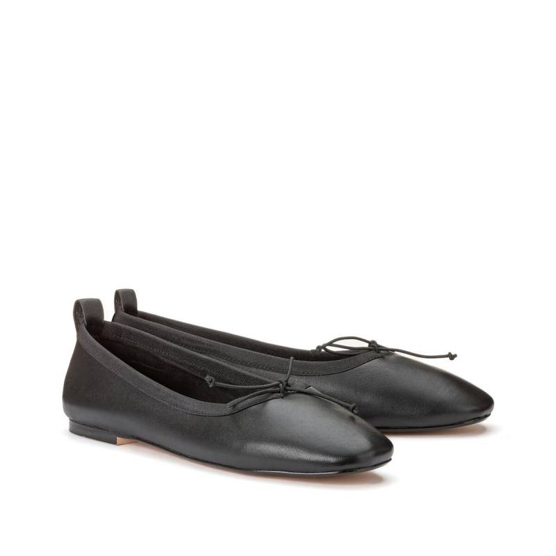 Lederballerinas Mit Schleife Damen Schwarz 36 von La Redoute Collections