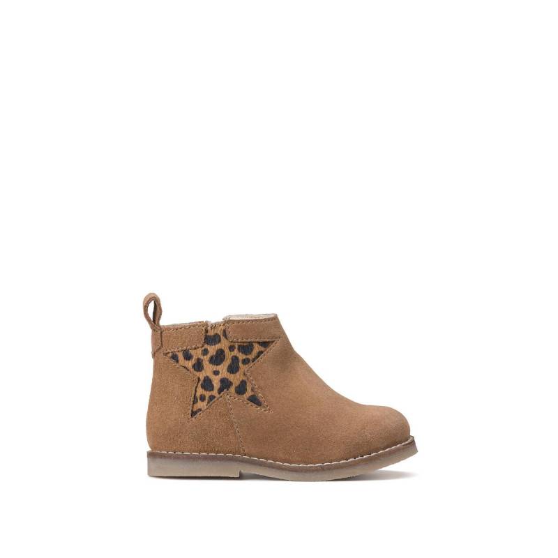 Lederboots Damen Beige 19 von La Redoute Collections