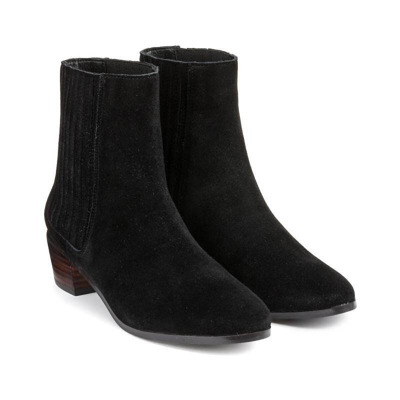 Western-boots Aus Veloursleder Damen Schwarz 37 von La Redoute Collections