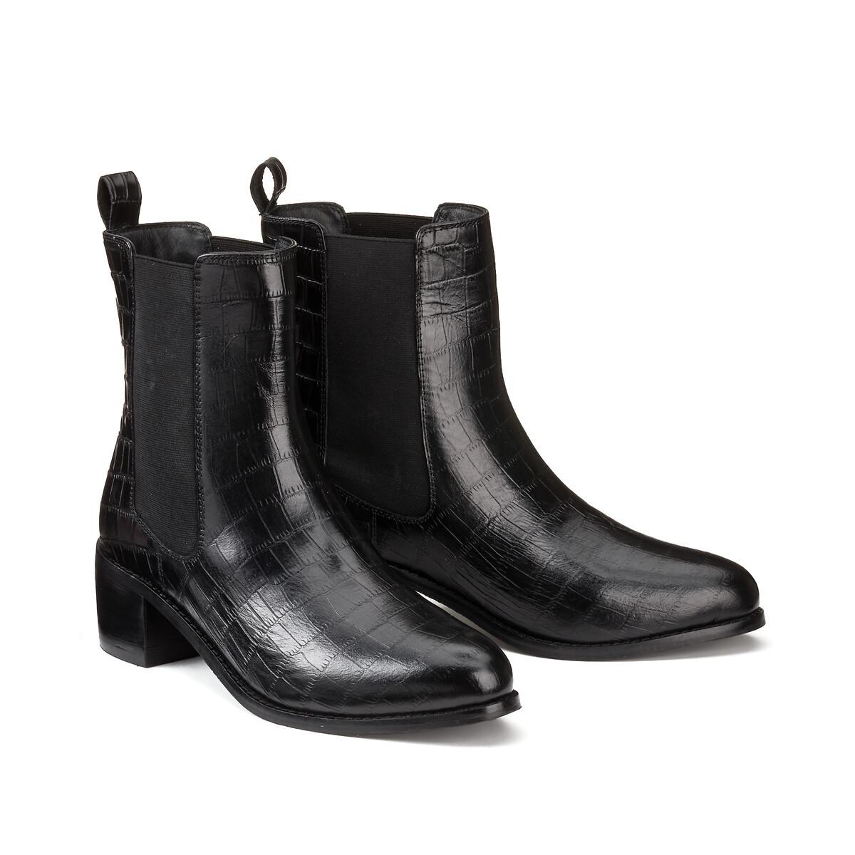 Boots Flachem Absatz Damen Schwarz 42 von La Redoute Collections