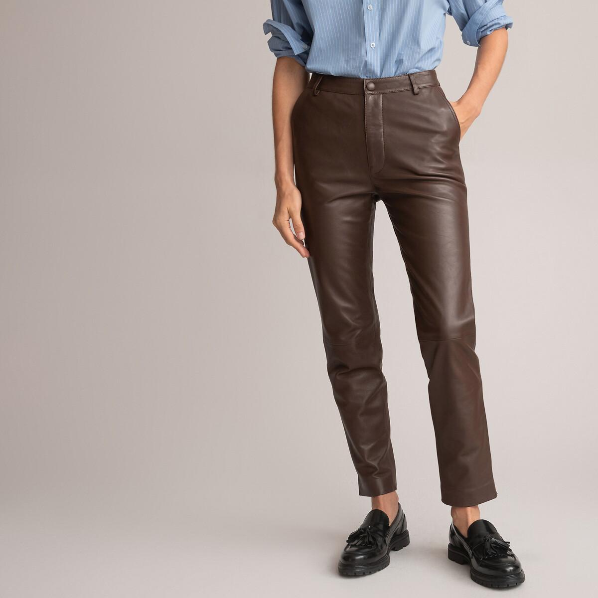 La Redoute Collections - Lederhose, für Damen, Braun, Größe 36 von La Redoute Collections