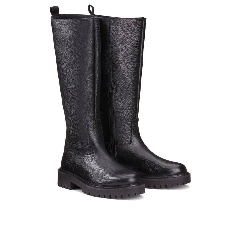 Lederstiefel Mit Profilsohle Damen Schwarz 36 von La Redoute Collections