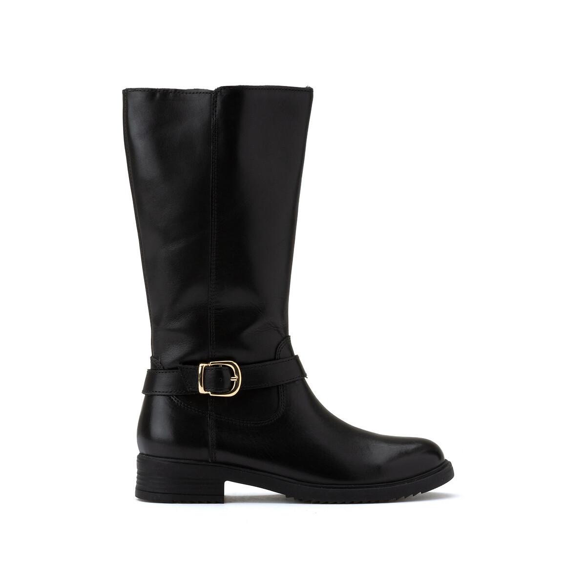 La Redoute Collections - Lederstiefel mit Reissverschluss, für Damen, Schwarz, Größe 29 von La Redoute Collections