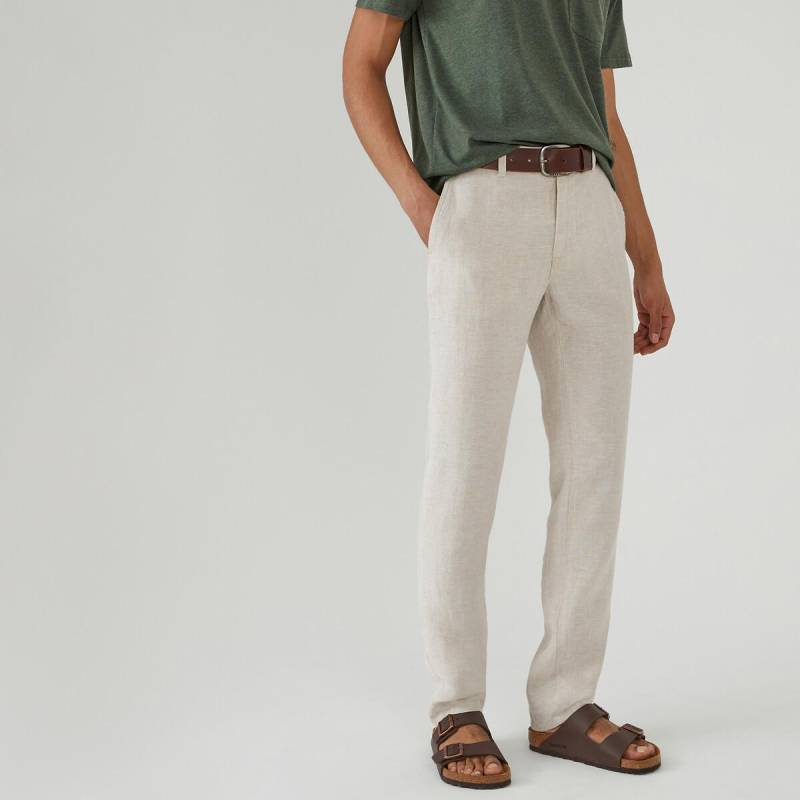 Leinenhose Herren Beige 42 von La Redoute Collections