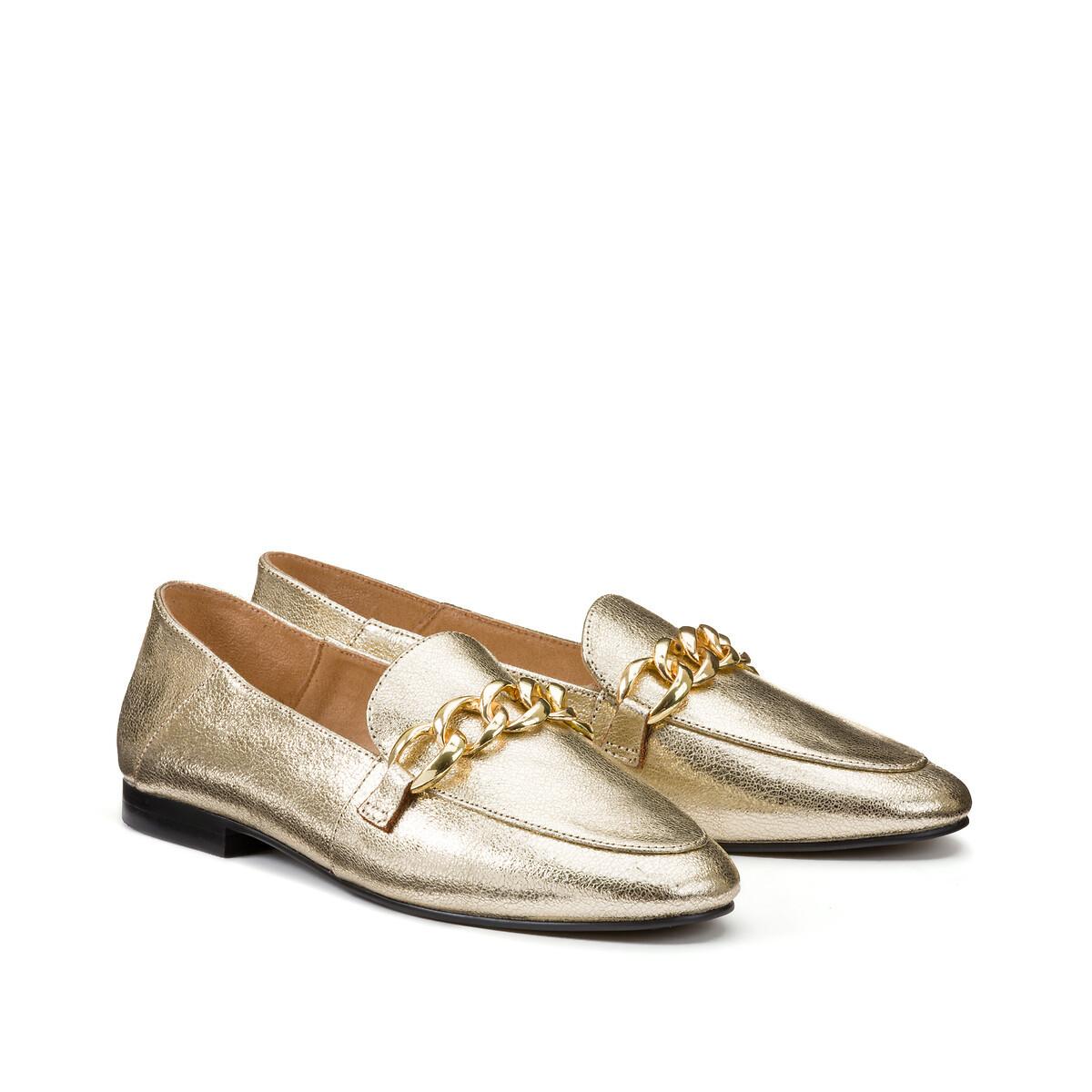 Loafer Mit Zierkette Damen Gold 38 von La Redoute Collections