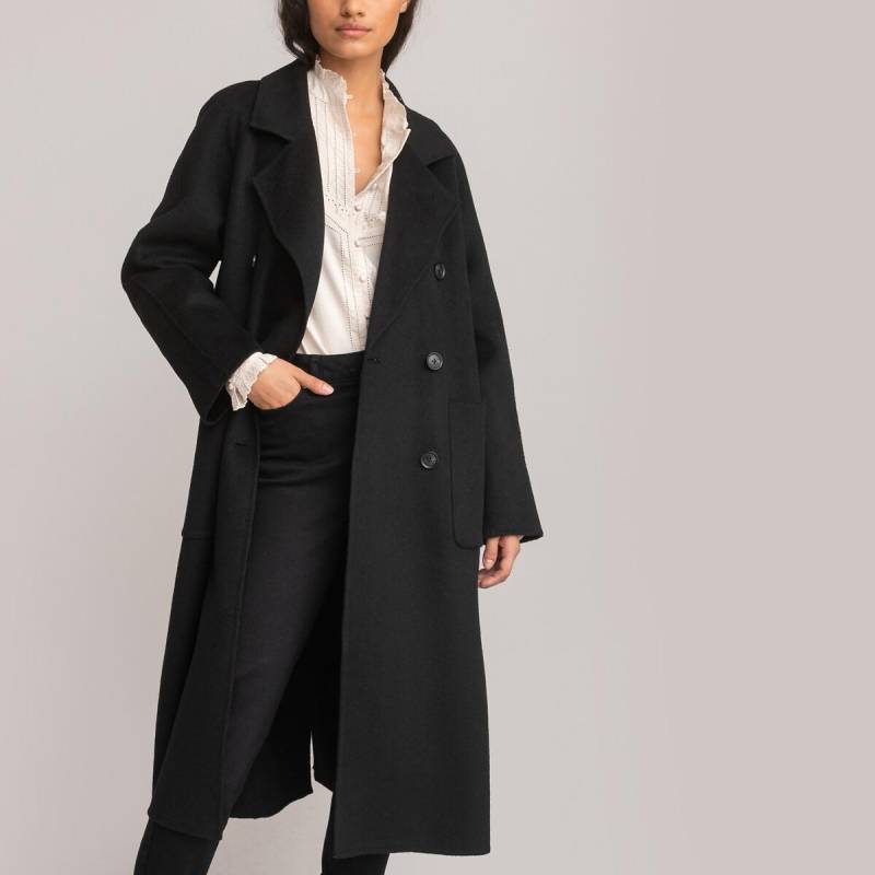 Signature Wintermantel Aus Wollmix Damen Schwarz 32 von La Redoute Collections