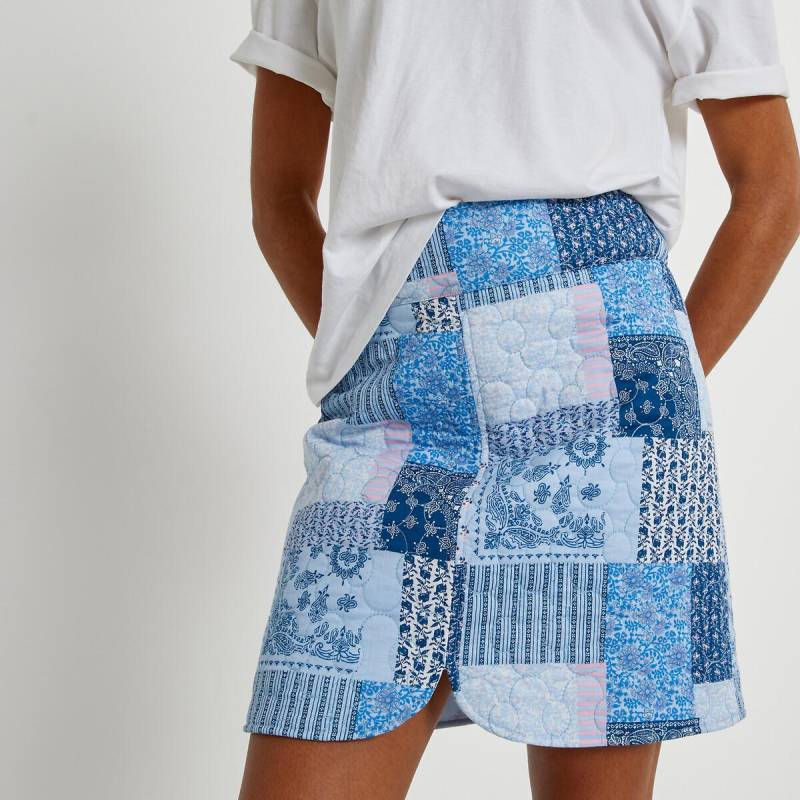 Minirock Mit Patchwork-print Damen Blau 34 von La Redoute Collections