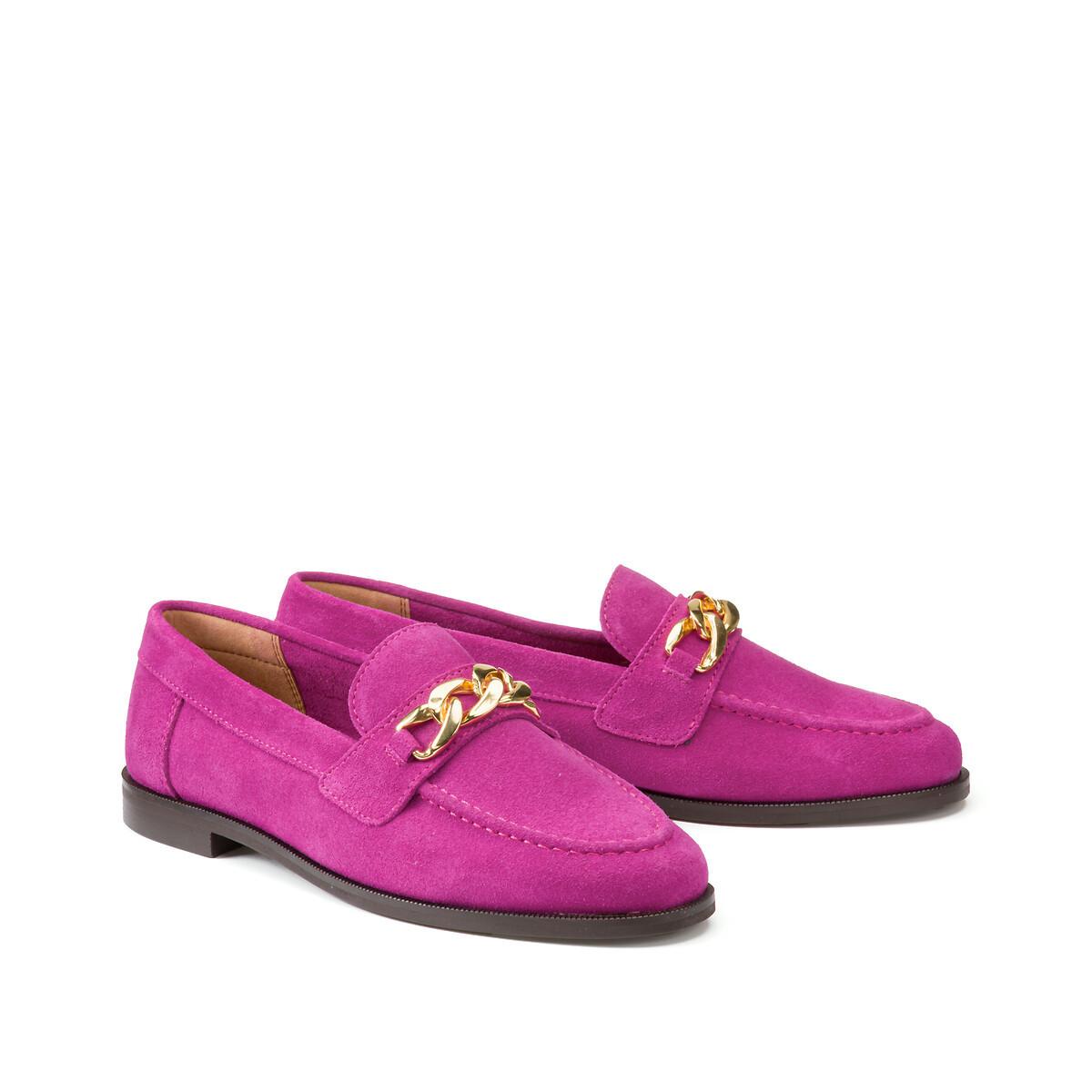 Mokassins Aus Veloursleder Mit Zierkette Damen Rosa 36 von La Redoute Collections