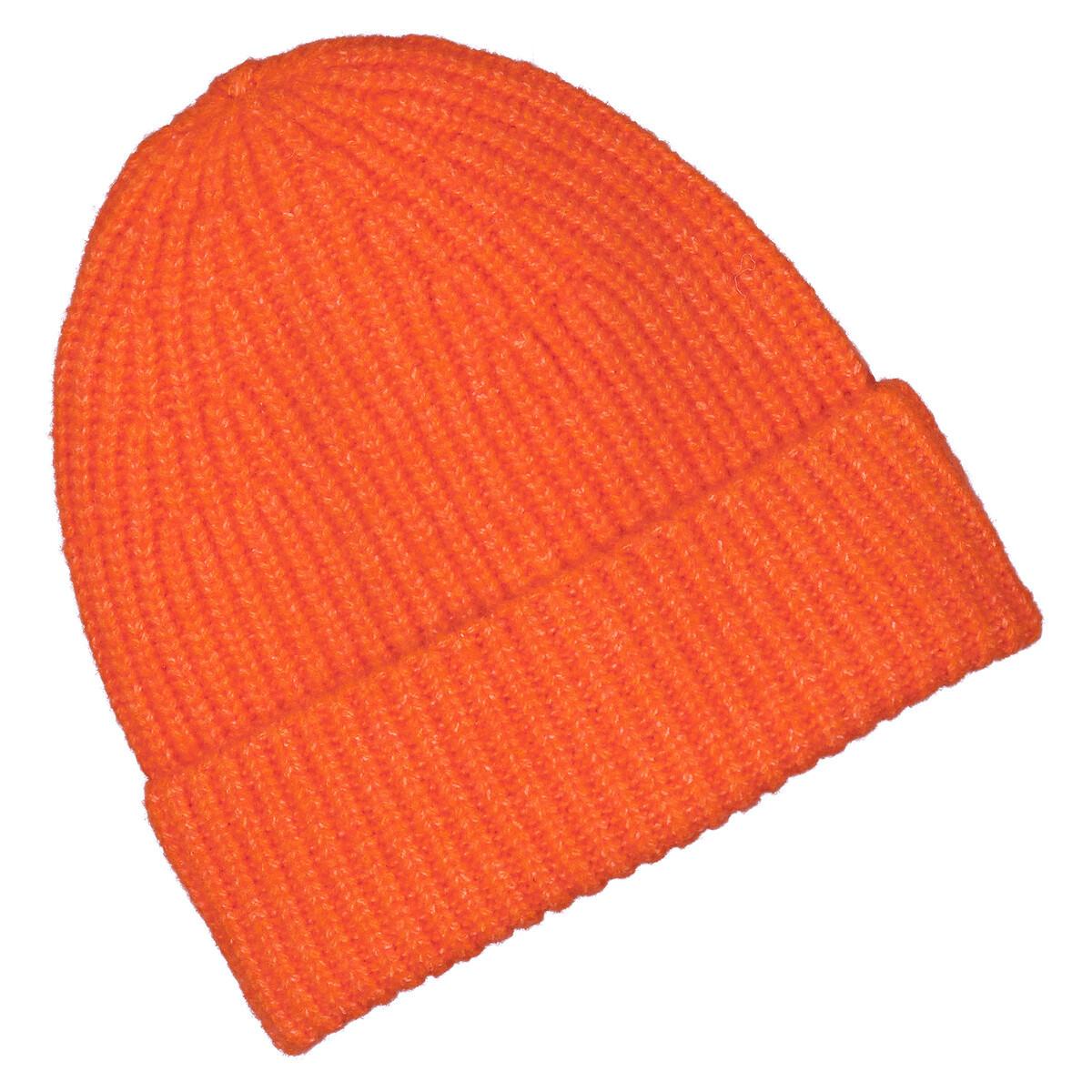 Mütze Aus Rippstrick Damen Orange ONE SIZE von La Redoute Collections