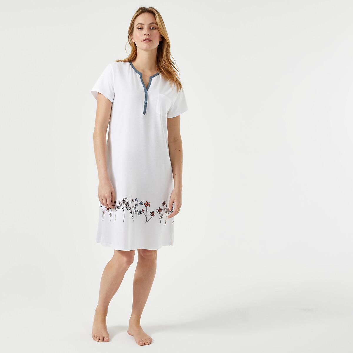 Nachthemd Aus Jersey Damen Weiss 38 von La Redoute Collections