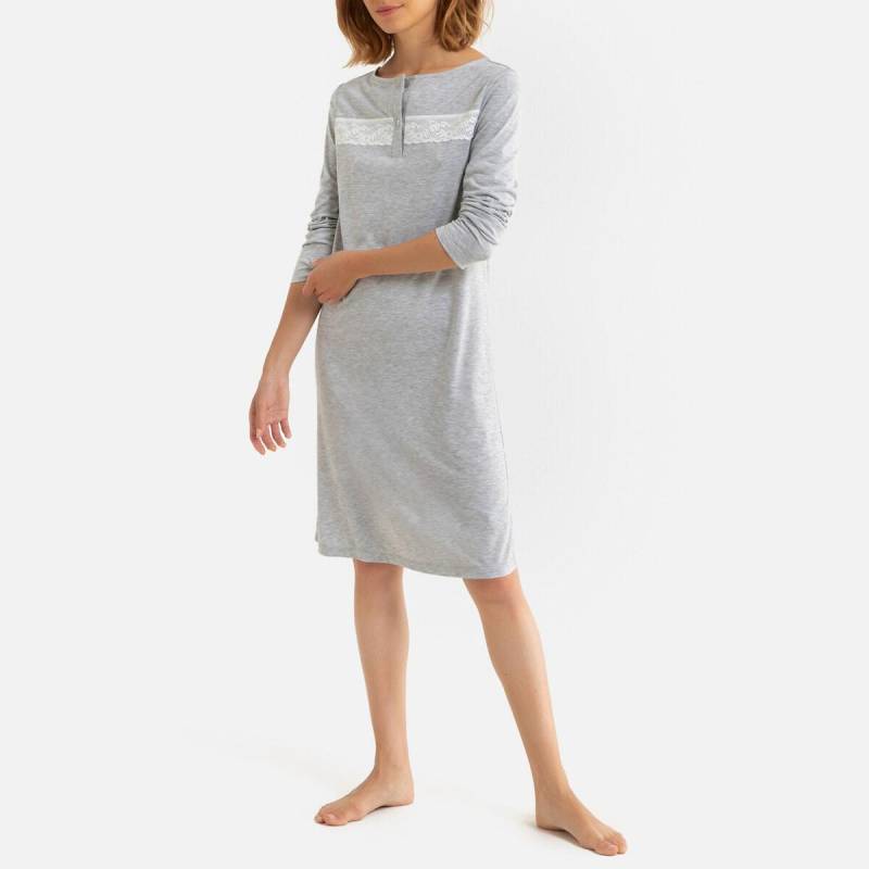 Nachthemd Mit Langen Ärmeln Damen Grau 38 von La Redoute Collections