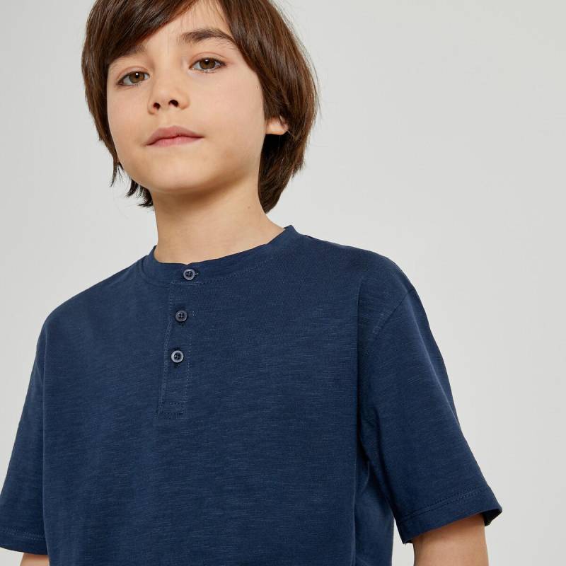 Oberteil Mit Rundem Ausschnitt Und Knopfleiste Jungen Blau 102 von La Redoute Collections