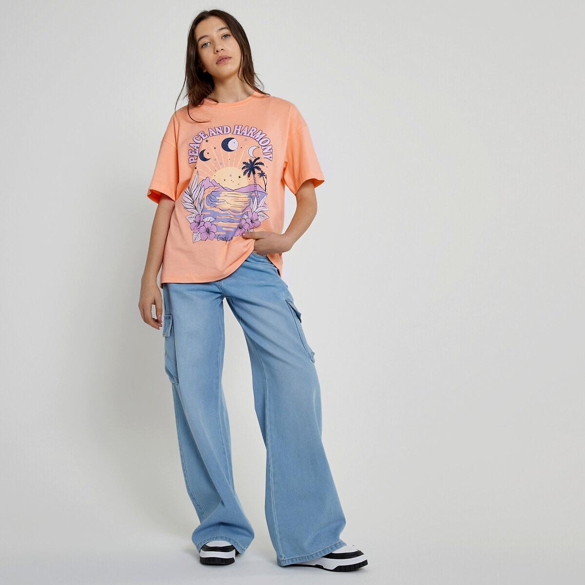 Oversized T-shirt Mit Kurzen Ärmeln Mädchen Orange M von La Redoute Collections