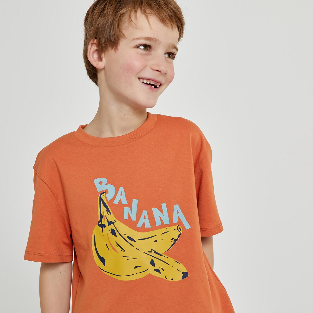 Oversized-t-shirt Mit Bananen-print Vorne Jungen Orange 134/140 von La Redoute Collections