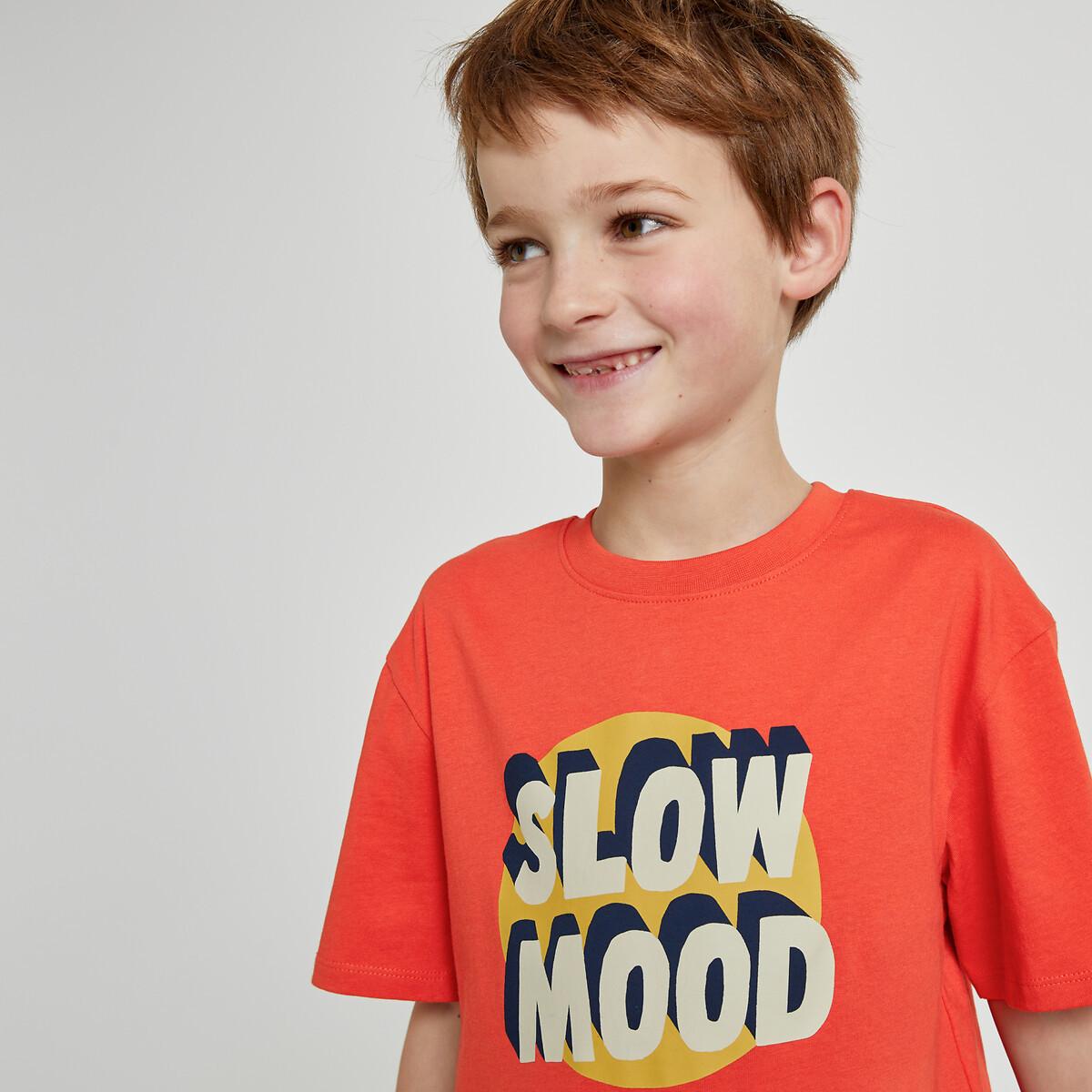 Oversized-t-shirt Mit Rundhalsausschnitt & Schriftzug Vorne Jungen Orange 3A von La Redoute Collections