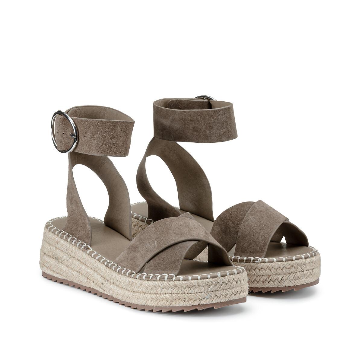 Plateau-sandalen Damen Braun 36 von La Redoute Collections