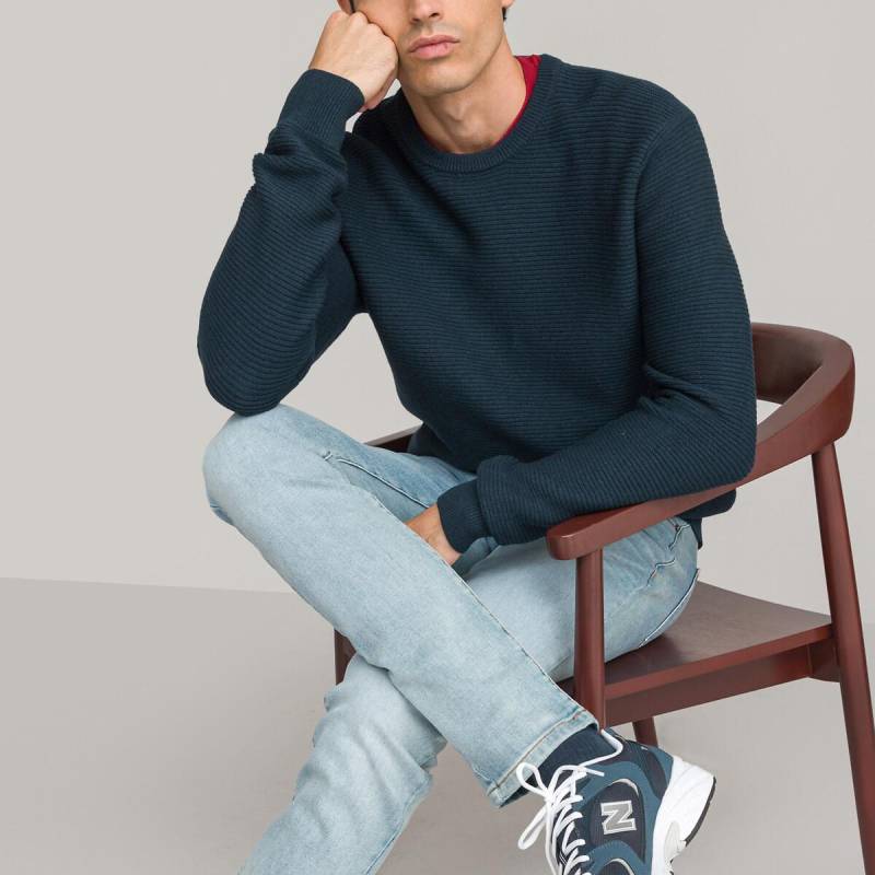 Pullover Mit Rundem Ausschnitt Herren Blau L von La Redoute Collections