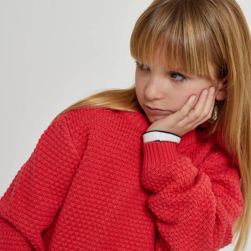 Pullover Mit Rundem Ausschnitt Mädchen Rot 114 von La Redoute Collections