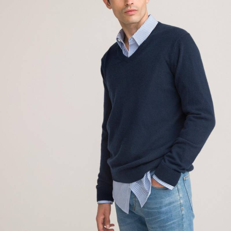 V-pullover Aus Kaschmir Herren Blau XXL von La Redoute Collections