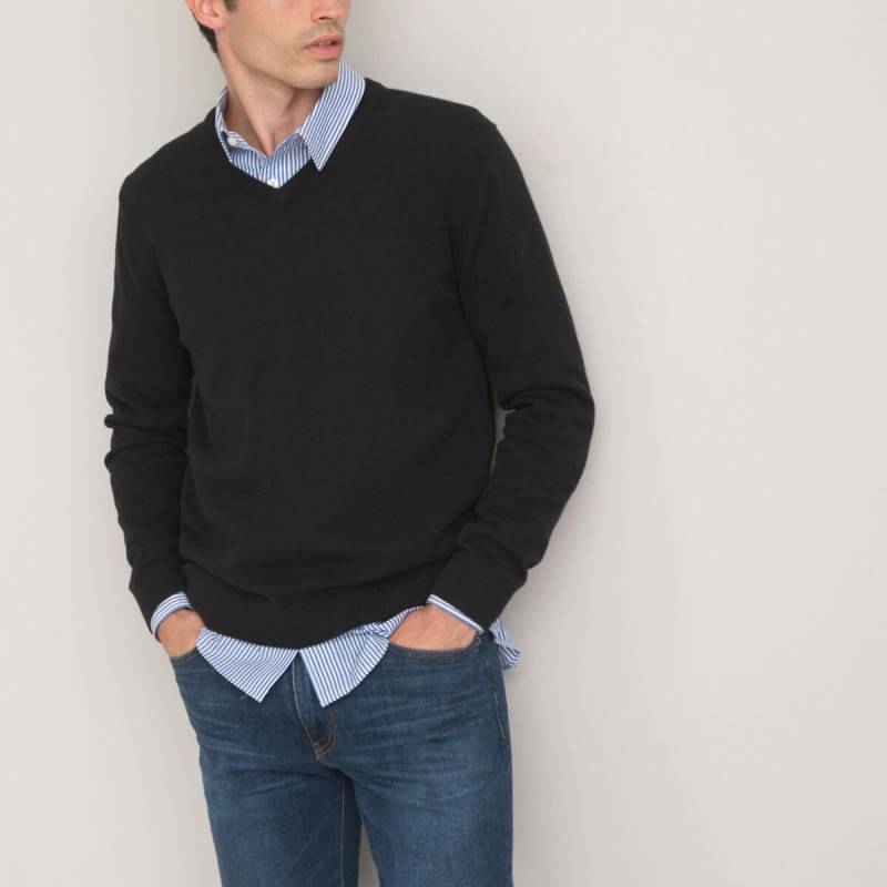 V-pullover Aus Kaschmir Herren Schwarz L von La Redoute Collections